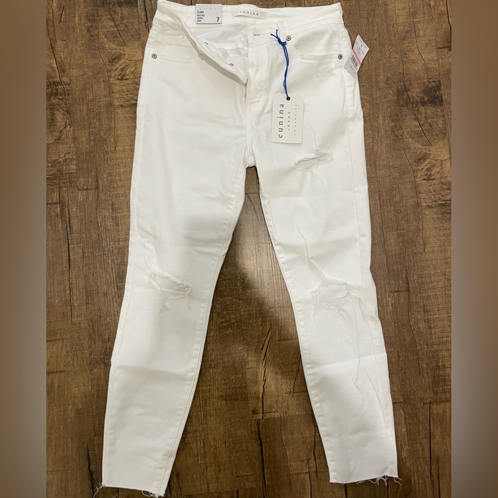 Women’s crop white denim
